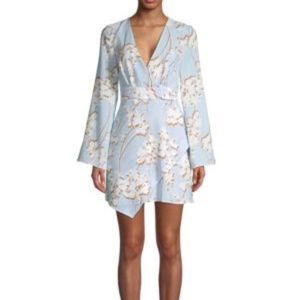 BCBGMAXAZRIA Floral Cocktail Faux Wrap Dress Sz XS